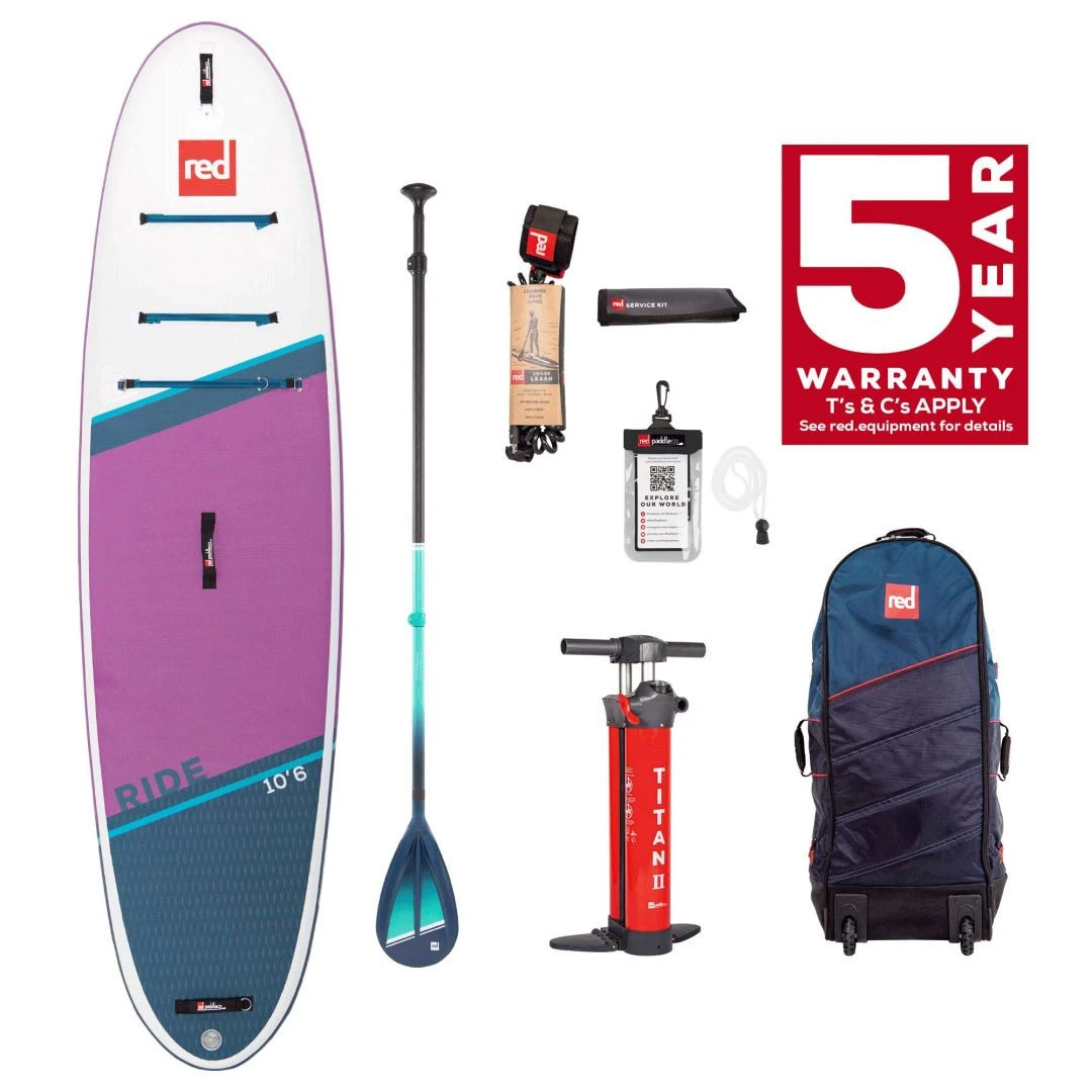 Red Paddle Co. Red Paddle Co 10'6 Ride MSL Inflatable SUP + Cruiser Tough Paddle White-Purple-Dark Blue 3 Red Paddle Co. Red Paddle Co 10'6 Ride MSL Inflatable SUP + Cruiser Tough Paddle White-Purple-Dark Blue