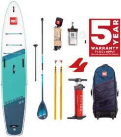 Red Paddle Co. Red Paddle Co 12'0 Voyager MSL Inflatable SUP + Hybrid Tough Paddle White-Teal-Dark Blue -Aztron Boutique red paddle co 12 0 voyager msl inflatable sup hybrid tough paddle white teal dark blue 0 1