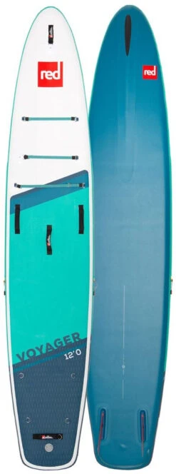Red Paddle Co. Red Paddle Co 12'0 Voyager MSL Inflatable SUP + Hybrid Tough Paddle White-Teal-Dark Blue -Aztron Boutique red paddle co 12 0 voyager msl inflatable sup hybrid tough paddle white teal dark blue 1