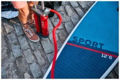 Red Paddle Co. Red Paddle Co 12’8 Sport MSL Inflatable SUP + Hybrid Tough Paddle White-Blue-Dark Blue -Aztron Boutique red paddle co 12 6 sport msl inflatable sup hybrid tough paddle white blue dark blue 7