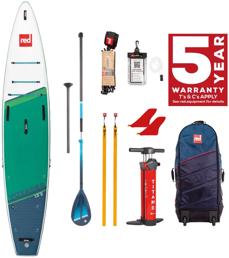 Red Paddle Co. Red Paddle Co 12’8 Voyager MSL Inflatable SUP + Hybrid Tough Paddle White-Green-Dark Blue 4 Red Paddle Co. Red Paddle Co 12’8 Voyager MSL Inflatable SUP + Hybrid Tough Paddle White-Green-Dark Blue – Image 2