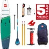 Red Paddle Co. Red Paddle Co 12’8 Voyager MSL Inflatable SUP + Hybrid Tough Paddle White-Green-Dark Blue -Aztron Boutique red paddle co 12 6 voyager msl inflatable sup hybrid tough paddle white green dark blue 0